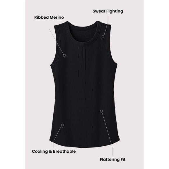 BNWT Green Woolx Raegan Ribbed tank Top - Size Medium - Picture 5 of 5